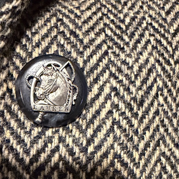 Lauren Ralph Lauren 100% wool Herringbone Tweed Blazer - Picture 6 of 6